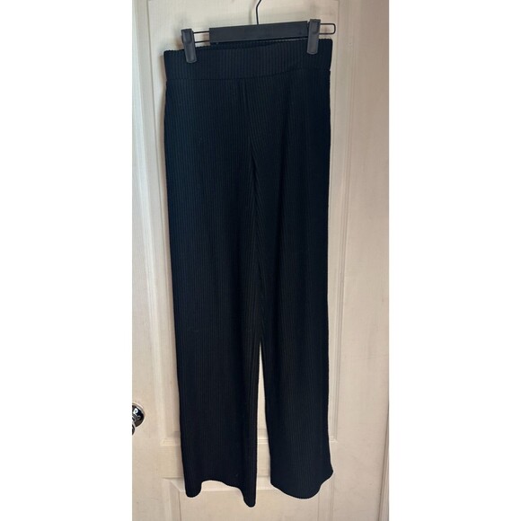 Forever 21 Women Black Accordion Pleat High Waist Wide Leg Trouser Pants XS - Picture 2 of 4